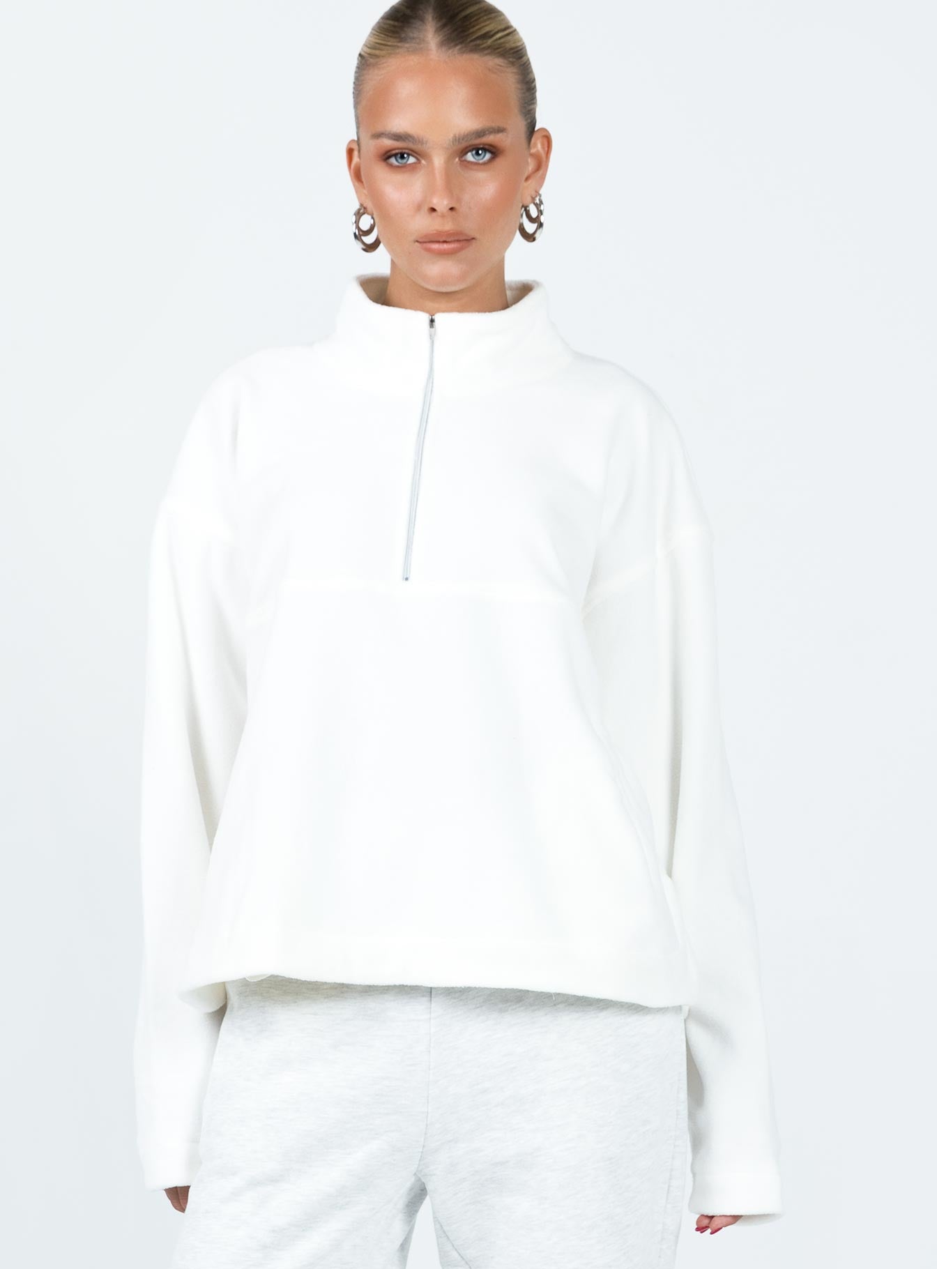 Nimmel Quarter Zip Sweater White