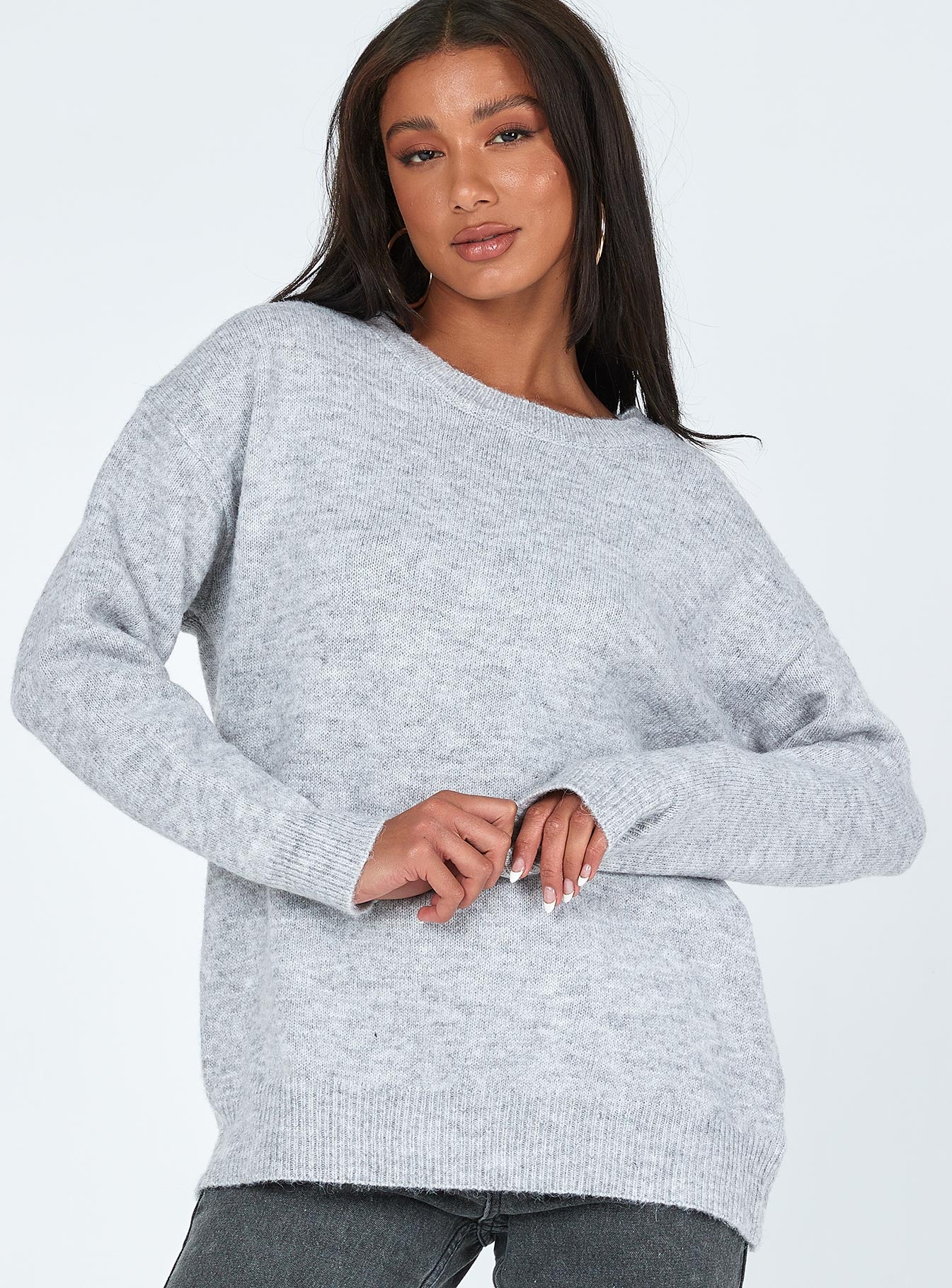 Kelsea Oversized Sweater Grey Princess Polly  regular 