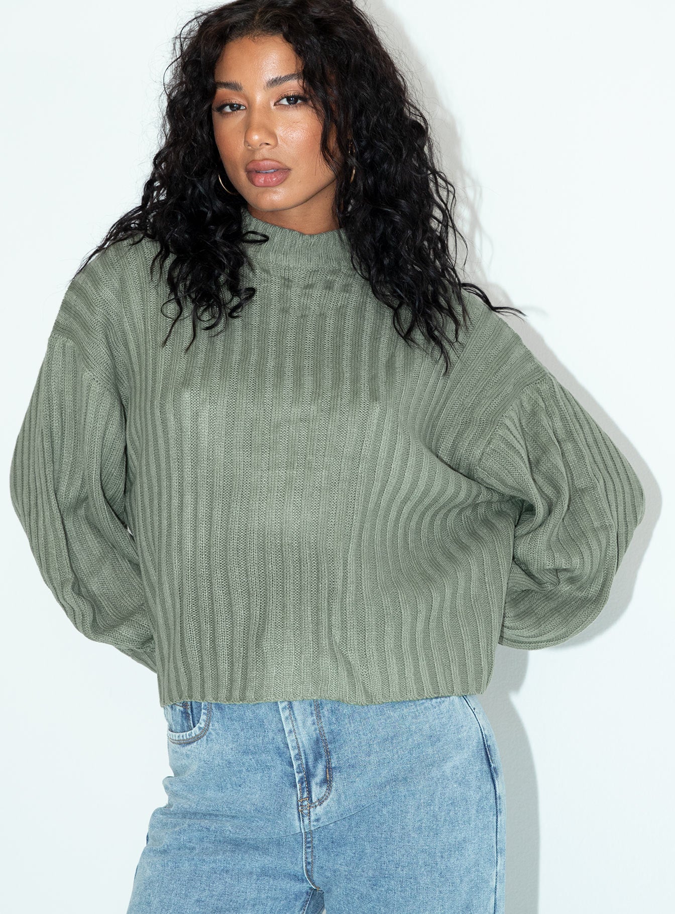 Innerbloom oversized sweater dark green