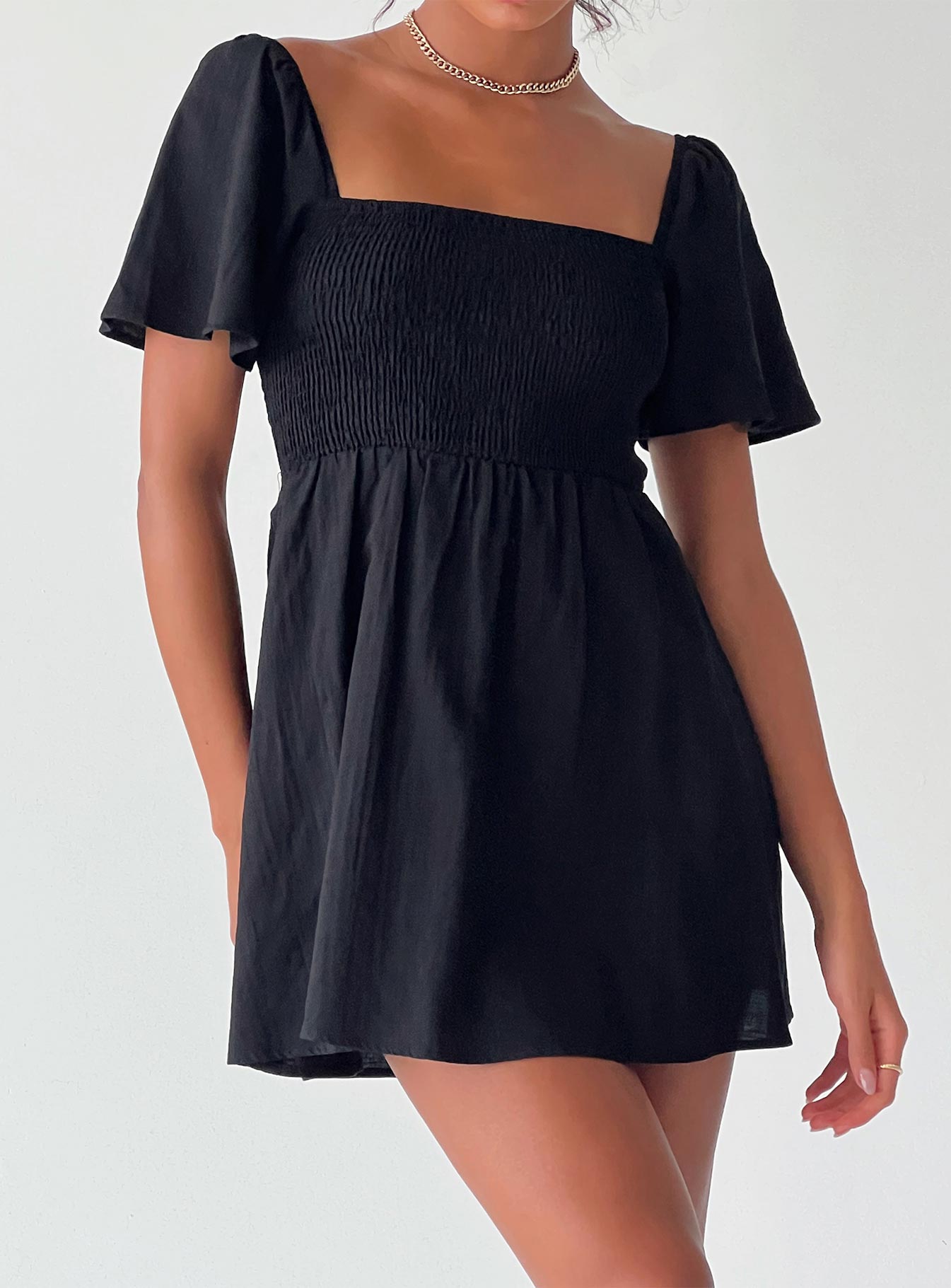 product Princess Polly Square Neck  Summer Nights Mini Dress Black