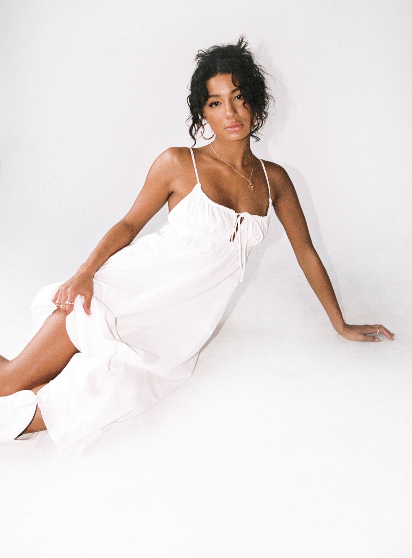 アントニオメラーニ　インポート　ドレス　ホワイト　ベルスリーブ アントニオメラーニ インポート ドレス ホワイト ベルスリーブ