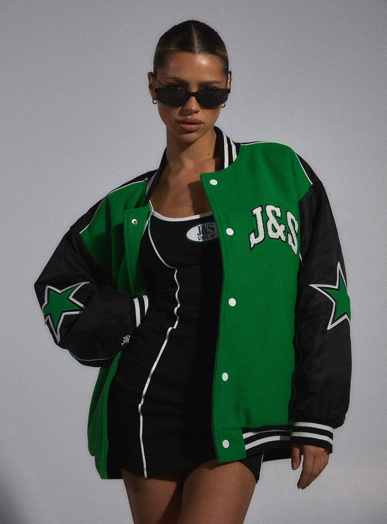 Green-Black Baseball Jacket Varsity Letterman Jackets Genuine