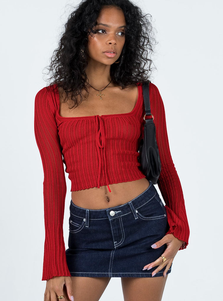 Mellow Long Sleeve Top Red