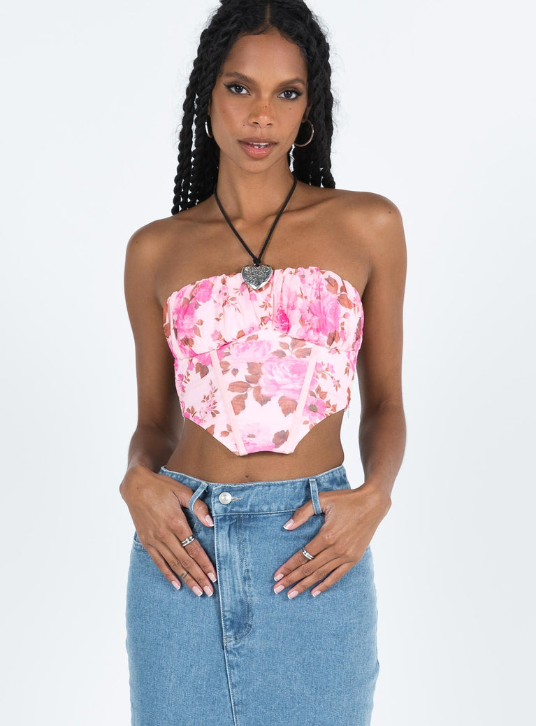 Sharna Top Pink Floral