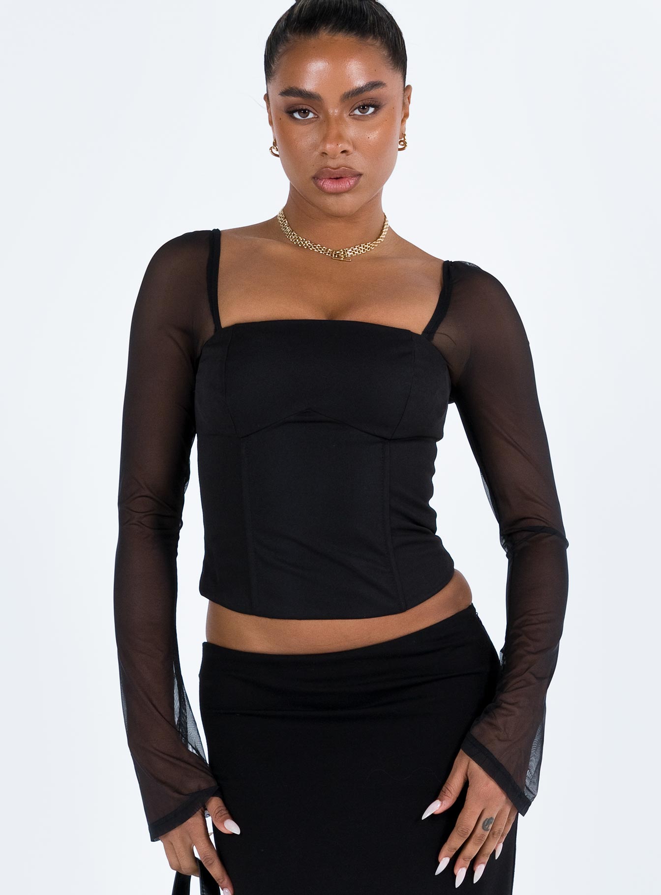 Mesh shoulder 2024 top