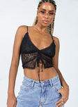 Top Sheer lace material  Adjustable shoulder straps  Adjustable tie ruching at front  Good stretch 