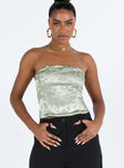 product Princess Polly Sleeveless Square Neck  Lalor Strapless Top Green