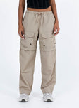 product Princess Polly High Waisted Pants  Stefanni Cargo Pants Beige