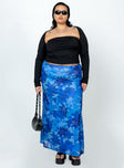 Front view of model wearing  front Starry Midi Skirt Blue Curve Princess Polly  Maxi 