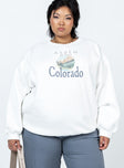 Colorado Oversized Crewneck Sweatshirt White Curve Princess Polly  regular 