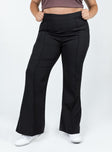 front view of model wearing Princess Polly Jensen Pants Black Curve 