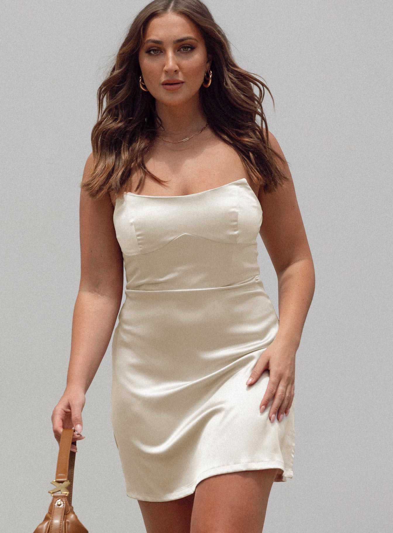 product Princess Polly Crew Neck  Belli Strapless Mini Dress Champagne