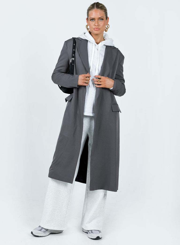 Archer Trench Coat Slate