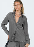 Cartmore Plisse Top Charcoal