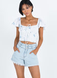 Doughty Shorts Light Wash Denim Princess Polly mid-rise 