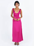 Front view of model wearing  front Princess Polly Cowl Neck  Alita Maxi Dress Pink