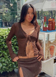 Everly Long Sleeve Top Brown