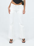 Princess Polly Mid Rise  Corso Low Rise Jeans White
