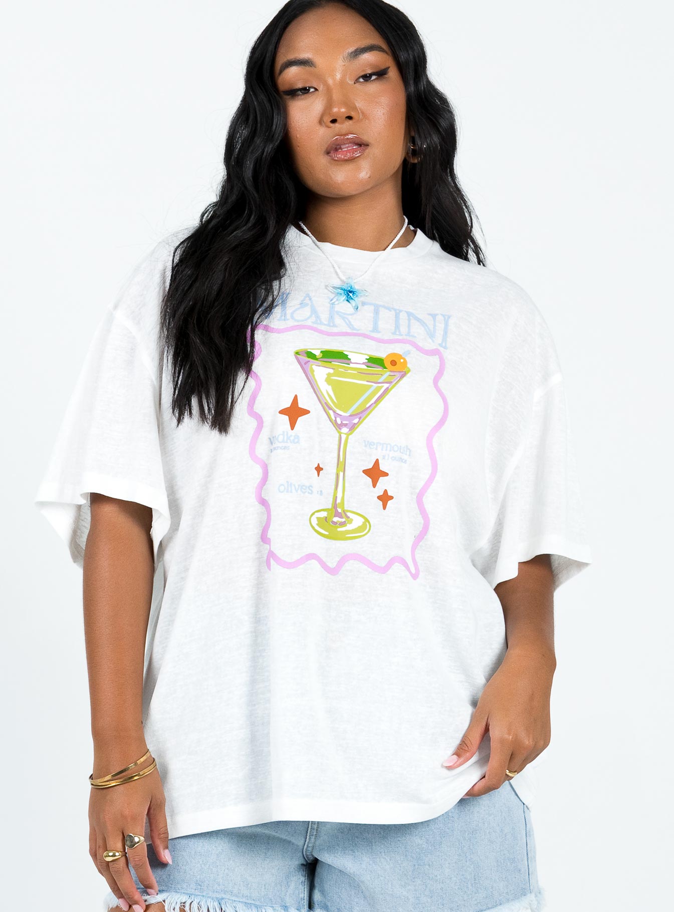 Martini Oversized Tee White