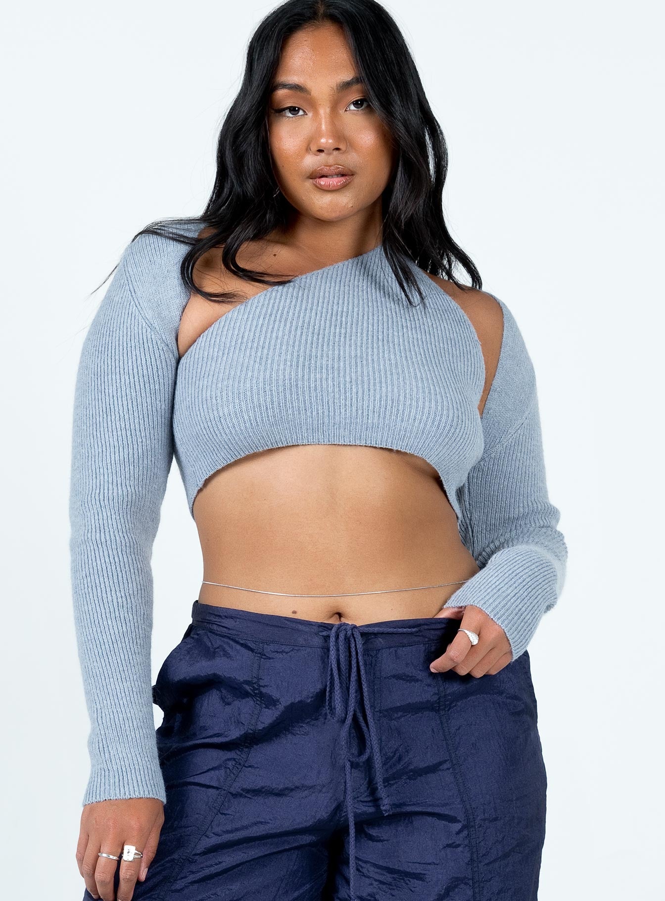 Natalee Sweater Blue Cropped 