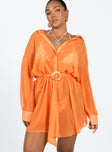 product Princess Polly V-Neck  Hennie Long Sleeve Mini Dress Orange