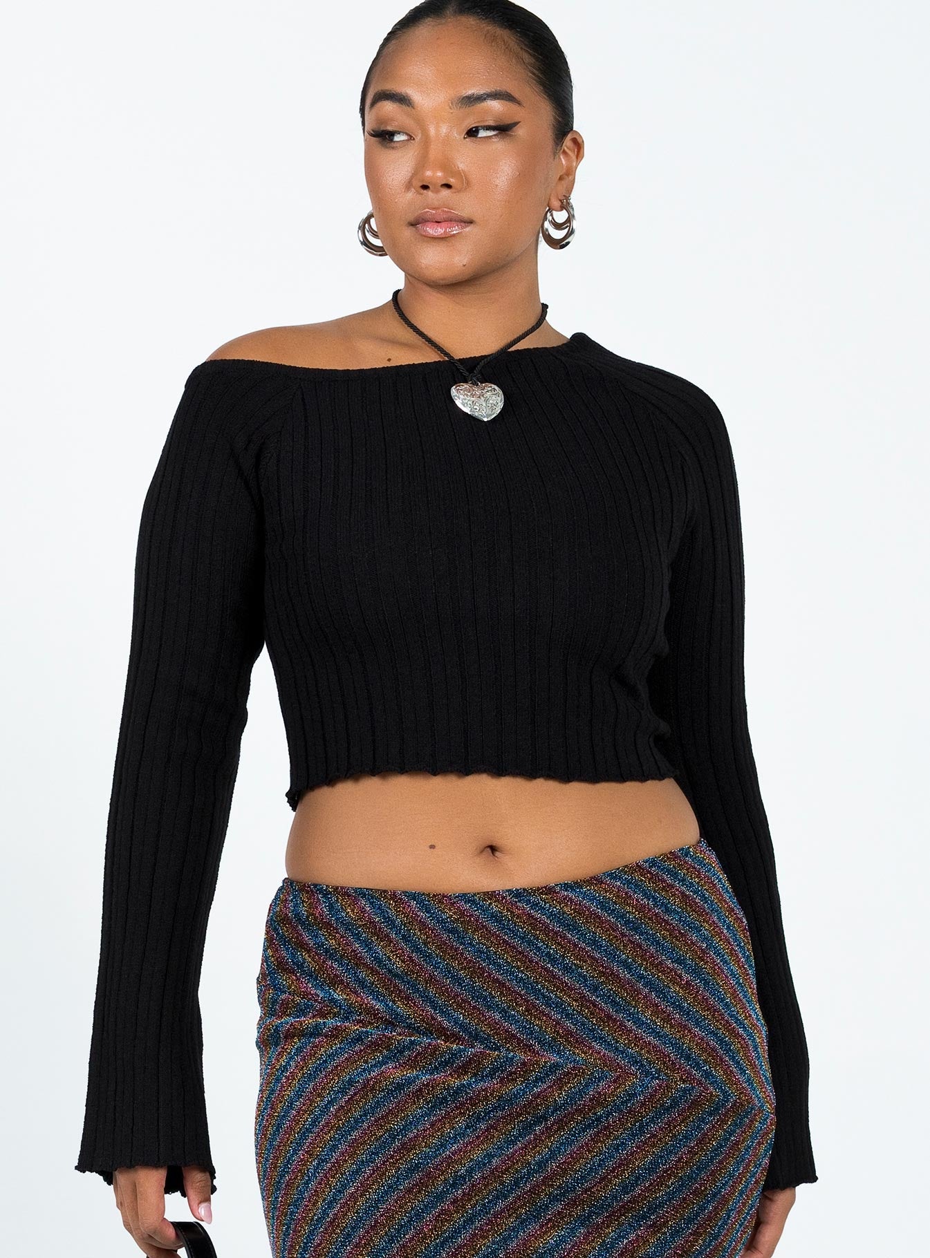 Santorini knit top black