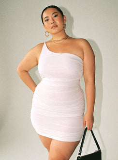 product Princess Polly Asymmetric Neckline  Jocasta Mini Dress White Curve