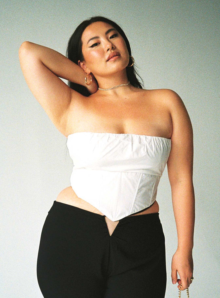 Bad Gal Bustier White Curve