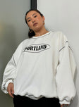 Portland Oversized Sweatshirt White Curve Princess Polly  long 