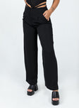 front view of model wearing Princess Polly Cudal Pants Black 