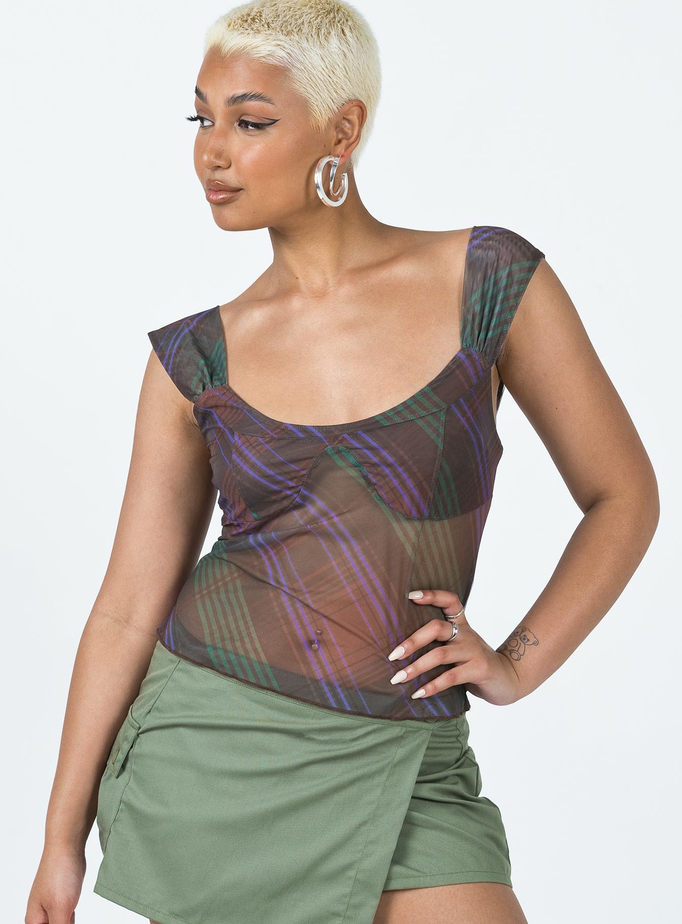 product Princess Polly Short Sleeves Crew Neck  Prep In Your Step Top Multi