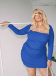 product Princess Polly High Neck  Portia Mini Dress Blue Curve