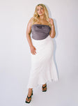 Raven Mid Rise Maxi Skirt White Curve Princess Polly  Maxi 