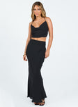 Two piece set Halter top Cowl neck Open back Tie fastening at neck & back Maxi skirt Invisible zip fastening at side Non-stretch  Fully lined 