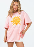 Oversized tee Graphic print Drop shoulder Good stretch Unlined 