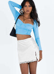 Front view of model wearing  front Athenia Mini Skirt White Princess Polly  Mini Skirts 