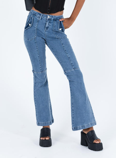 Flare Jeans | High Rise Flared Jeans | Princess Polly USA