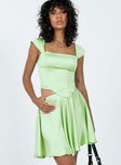 Cornell Satin Mini Skirt Green Princess Polly  Mini 