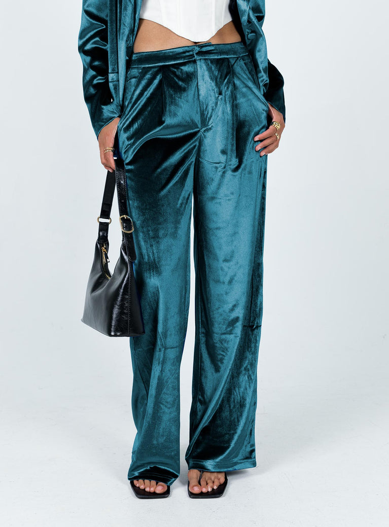 Wide Leg Velvet Pants