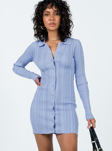 Palermo Long Sleeve Mini Dress Blue