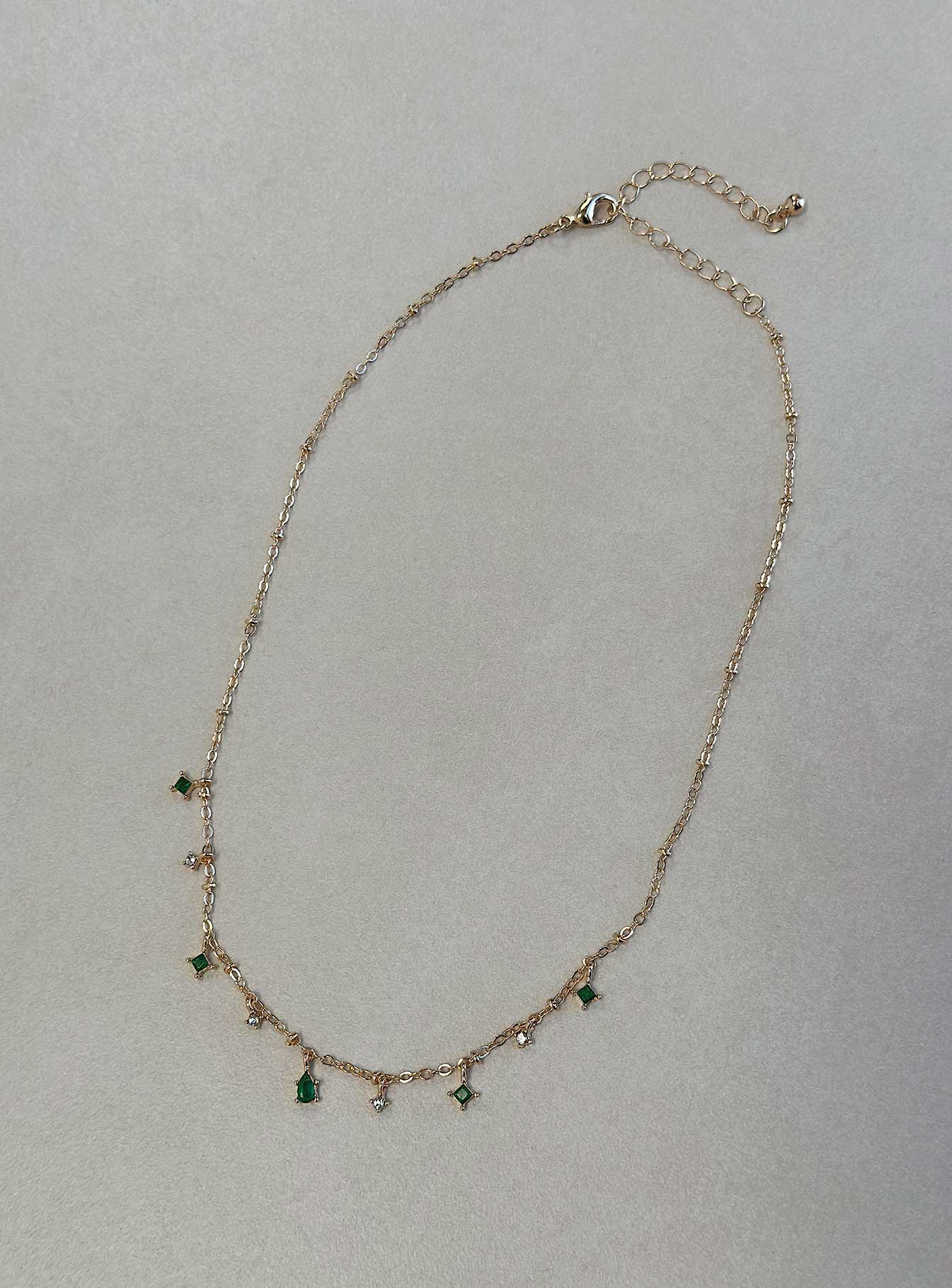 Necklace Gold toned Gemstone detail Lobster clasp fastening