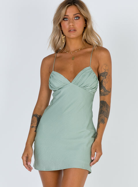 product Princess Polly Sweetheart Neckline  Jessa Mini Dress Sage