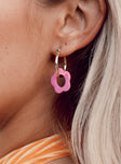 Botanical Girl Earrings Gold / Pink
