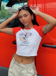 Disney Mickey Mouse American Icon Cropped Tee White / Red