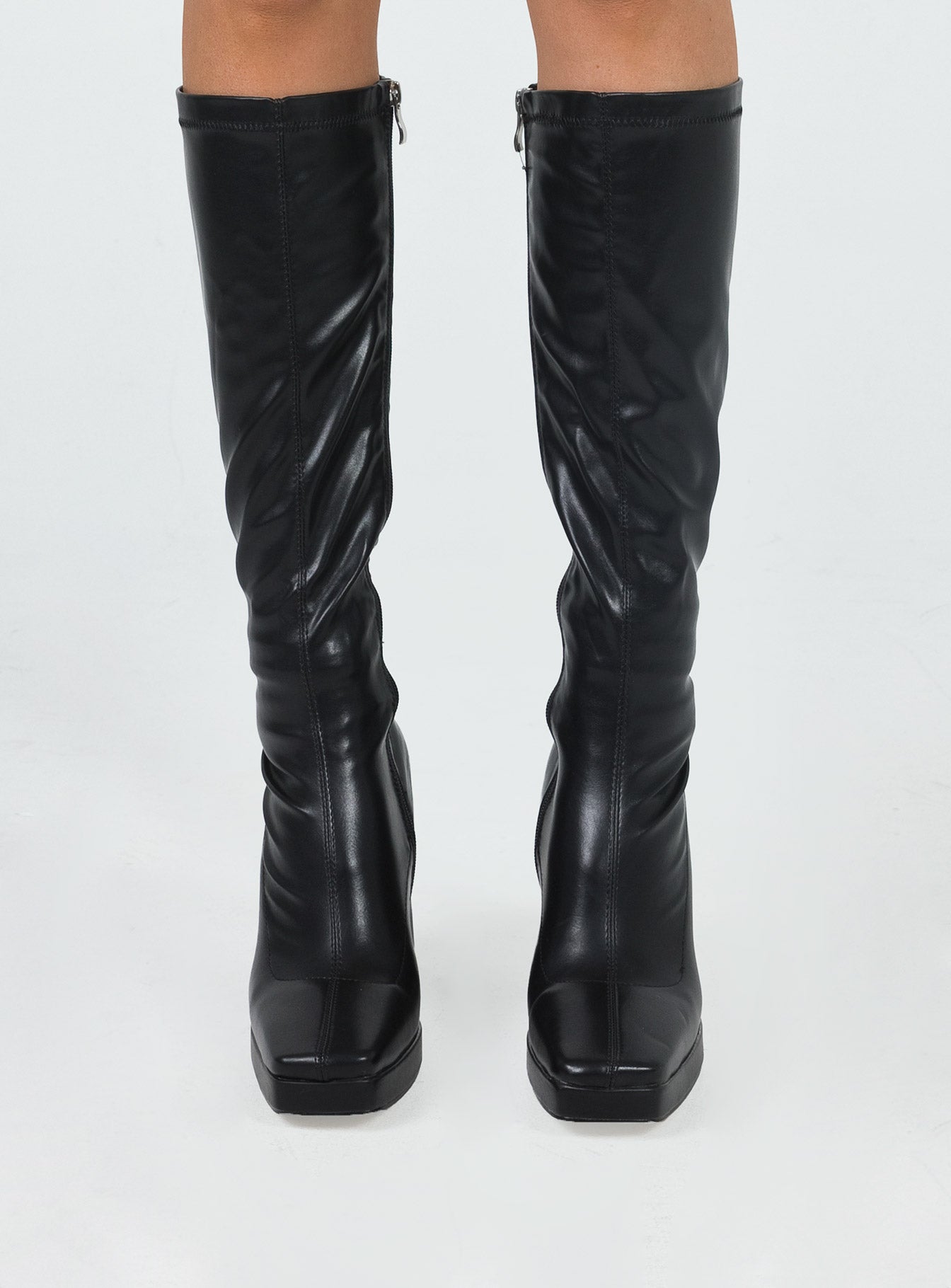 WILLIAM Black Knee High Boots | Women's Designer Boots – Steve Madden Canada