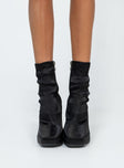 Highway Satin Ankle Boots Black