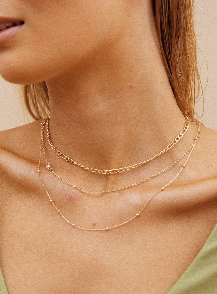 Elkie
Dainty
Necklace
Set
Gold