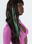 Hair streaks Snap clip fastening Iridescent streaks Pack of one