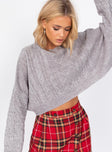 The Stan Cropped Sweater Grey Princess Polly  Cropped 