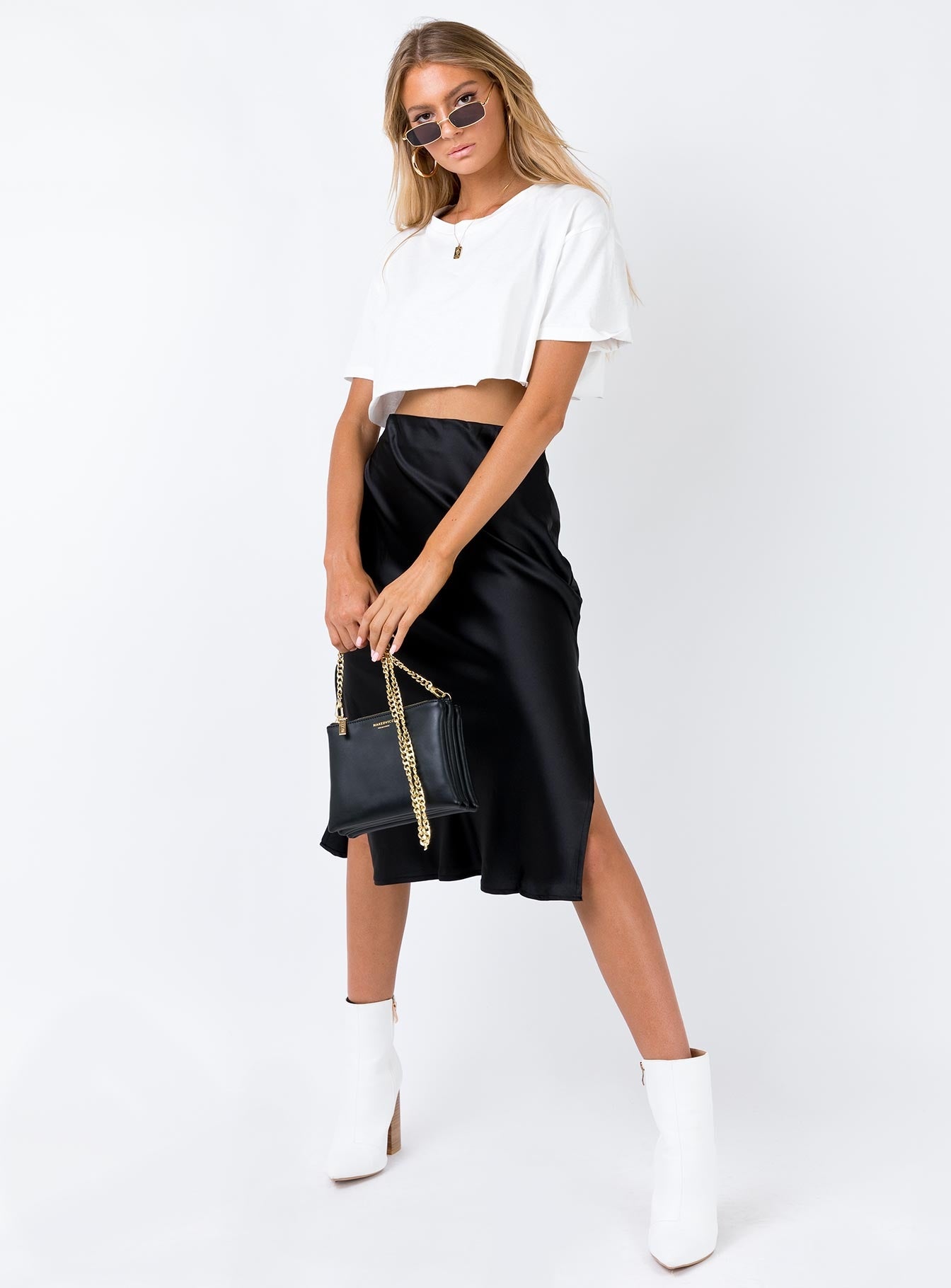 product Cleo Lavoe Midi Skirt Black Princess Polly  Mini Skirts 